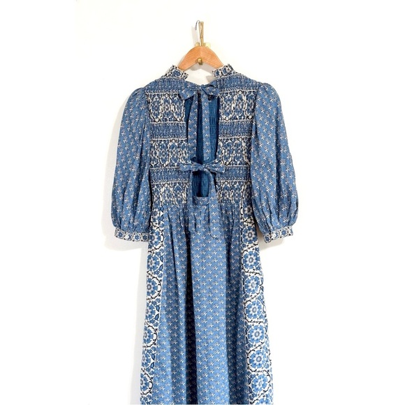 NWOT SEA New York Midi Smocked Floral Puff-Sleeve Fernanda Dress - Picture 6 of 8